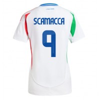 Camiseta Italia Gianluca Scamacca #9 Visitante Equipación para mujer Eurocopa 2024 manga corta